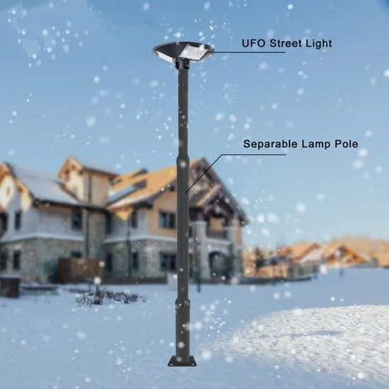 Waterproof UFO Round LED Solar Street Light 180 degree Beam angle