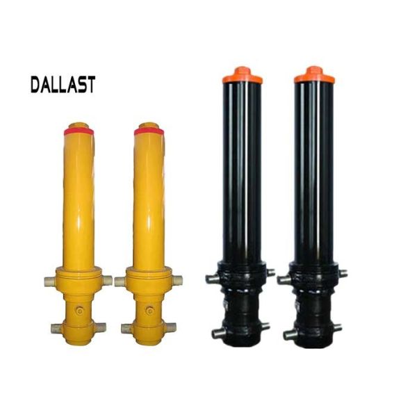 Muñón largo telescópico del cilindro hidráulico del movimiento que monta el estilo para semi - el volquete