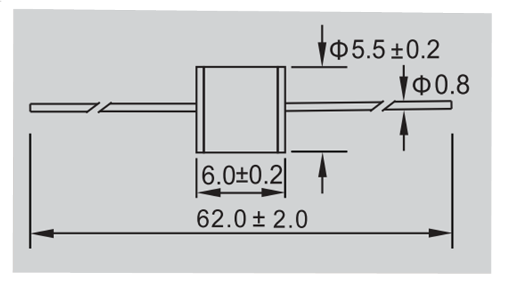 75V-3600V Gas Electric Discharge Tube Arrester S5 Series Φ5.5*6 Diode
