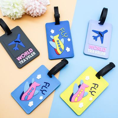 Simple Cartoon Luggage Tags in Various Colors for Personalized Suitcase Labeling