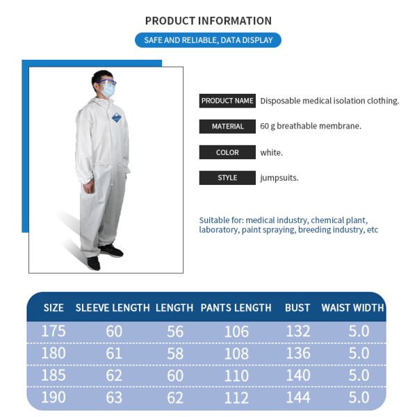 Lightweight Disposable Protective Wear For Personal Protective Meidical Industry