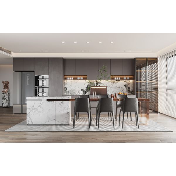 Modern Shaker Door Kitchen Laminate Painted Kitchen Cabinets With Wall Units