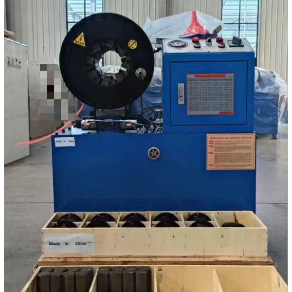 Sistema de control PLC Servicio OEM Industrial 16 Dies Color azul 4 pulgadas Rango de recorte Herramienta de recorte eléctrico hidráulico 0,01mm precisión de manguera