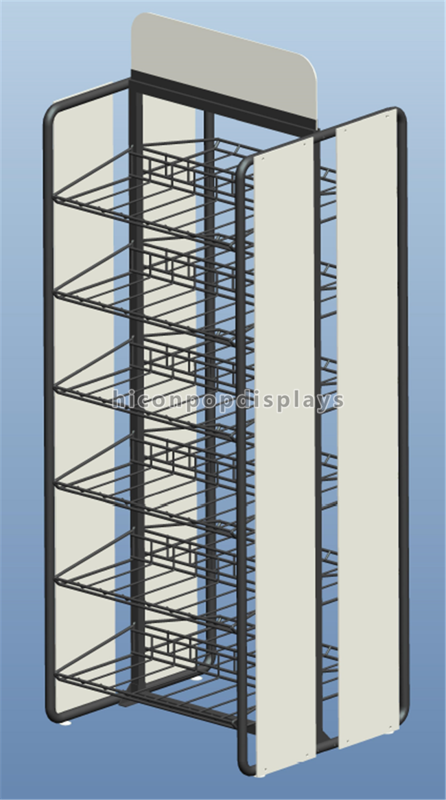 High End Clothing Store Fixtures 5 Shelves Double Sided Display Stand For Caps
