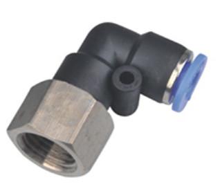 PLF Female Elbow One Touch Push - In Pneumatic Air Tube Fitting Gray Colour