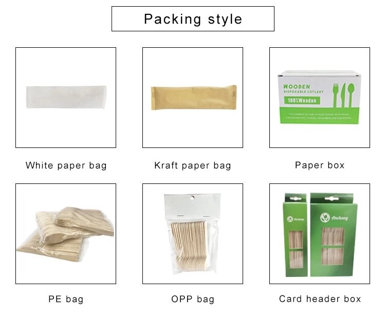 Набор вилки ножа естественного столового прибора Eco дружелюбного деревянного устранимого Biodegradable деревянный