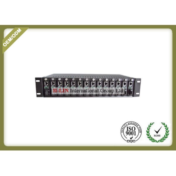 2U Rack Mount Fiber Optic Media Converter With 14 Slots For Standalone Type 10/100/1000M