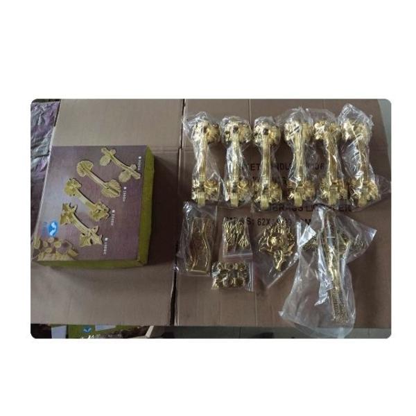 Gold Silver Plastic Coffin Handles For Cremation Coffin 28.5*8.5cm Injection Coated