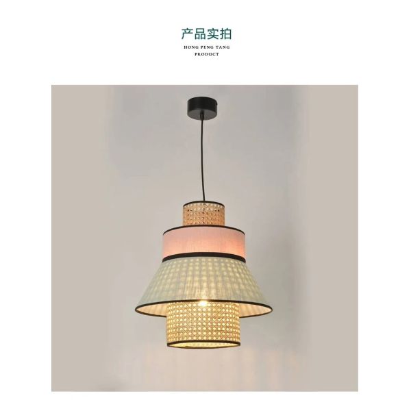 dining table lights creative design simple Japanese wabi-sabi style rattan pendant lights(WH-WP-147)