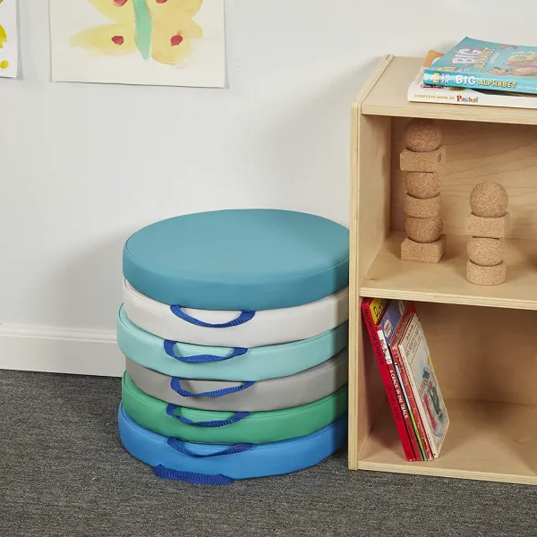 15 inches Round Flexible Seating Floor Cushions with Memory Foam Filling High Density Polyurethane Cover