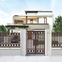Puerta de cercas de aluminio de acero oscilante impermeable de madera de acero inoxidable ODM