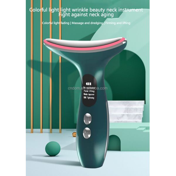 EMS Heated Vibration Neck Face Lifting Beauty Device for Face Neck Wrinkle Removal