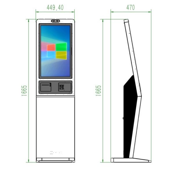 27 inch Windows Customized Indoor Self-Service Kiosk vertical Restaurant Ordering & Touch Screen Payment with SDK Function