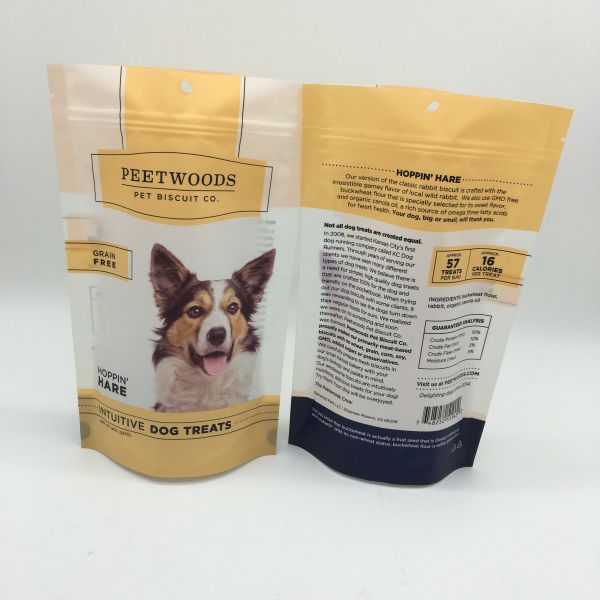 aluminum foil stand up pet food pouch , yellow food bag with crown logo