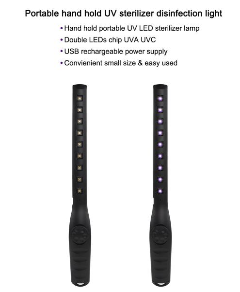 Portable Alumium Led Germicidal Lamp SMD 2835 USB Power Supply IP44 8000H Life Span