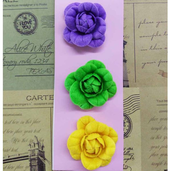Eco - Friendly Fabric Flower Accessories Customized Size Felt Material