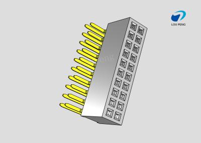 Female header, PCB Mount Receptacle, Vertical, Board-to-Board, 20 Position, 2.0mm Pitch, Shrouded, Gold Flash, 90 degree