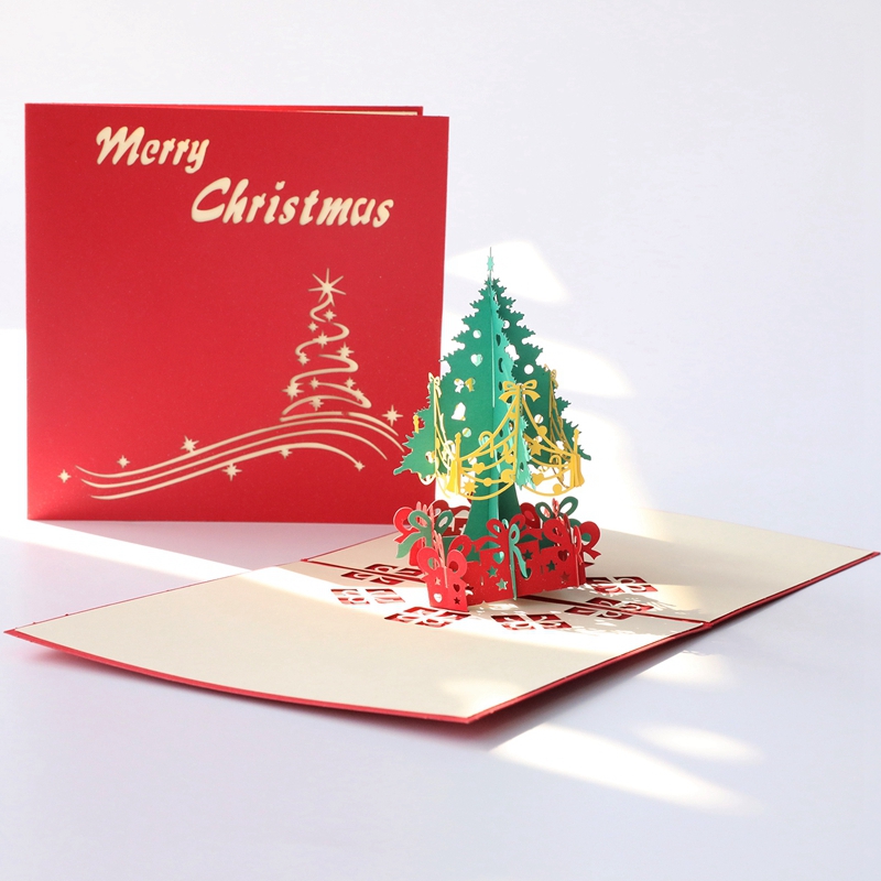 Поп 3D офсетной печати вверх размер рождества 15cm×15cm×10.7cm поздравительных открыток