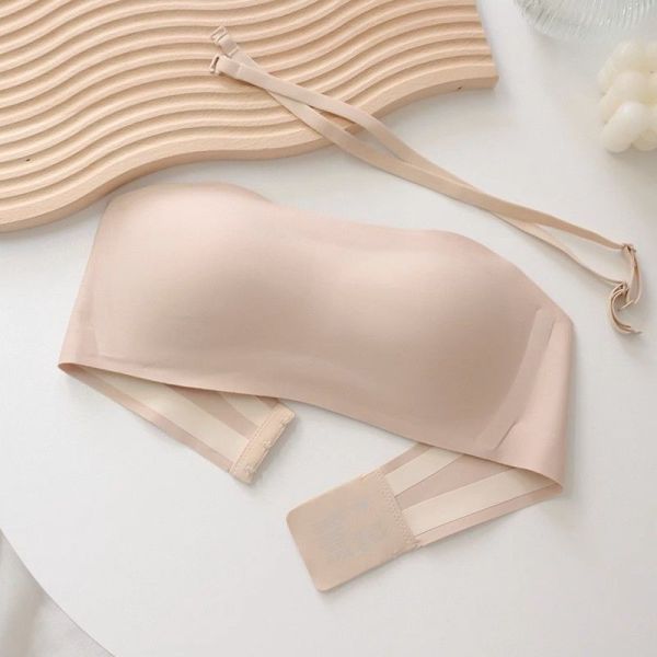 Women Anti-Slip Strapless Bra Invisible Comfortable Ladies Push up Strapless Bra for Women and Wedding Dress