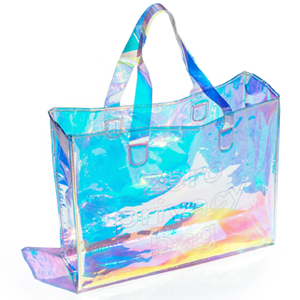 Reflective laser PU leather bag, Iridescent Tote, Fashion Holographic Handbag, Privacy Bag, Stadium Work Bag