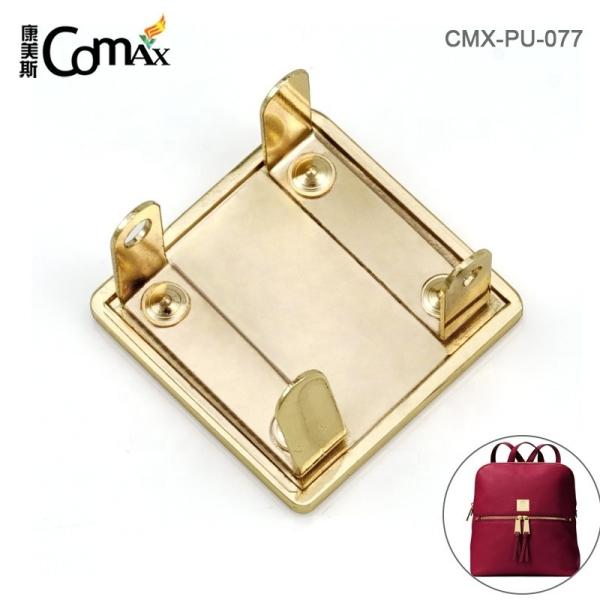 Golden Engraved Metal Logo Plate For Handbags Custom Logo Craftsmanship