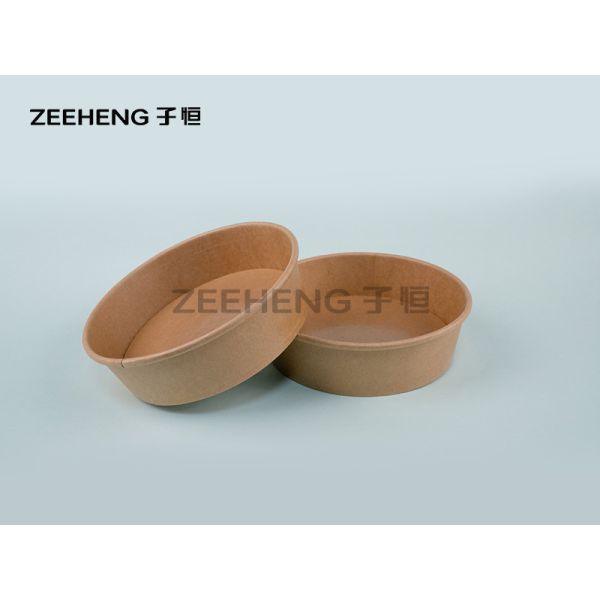 ZIFEI Biodegradable Disposable Brown Bowls With Plastic Lids