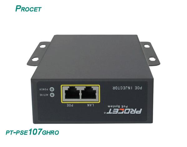 CE FCC Black 60 Watt Industrial PoE Injector 10/100/1000Mbps