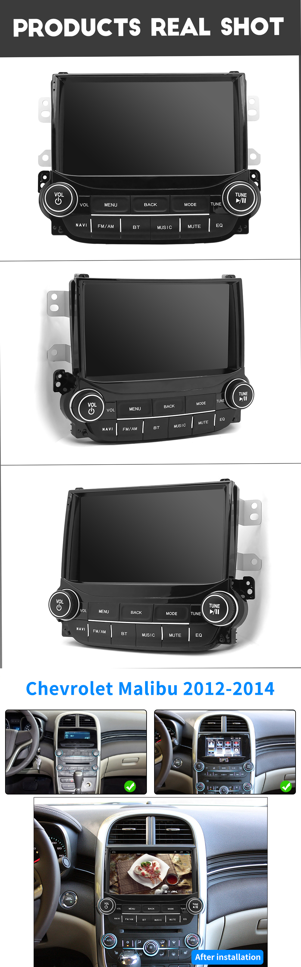 Сенсорный экран Android Car Stereo Carplay для Chevrolet Malibu 2012-2014