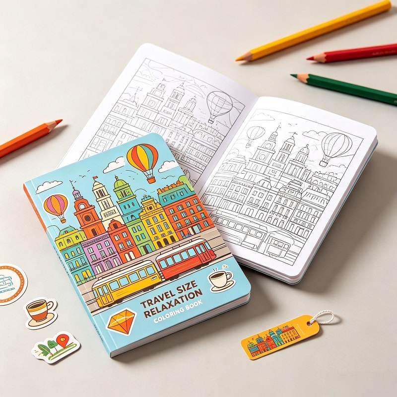 Travel Size Relaxation Coloring Book For Portable Stress Relief
