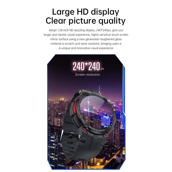 OEM ODM 1.28inch digital water resistant weight lifting heart rate monitoring custom gps tracking caller id smart phone calling V6 watch alarm clock smart home sports digital watches