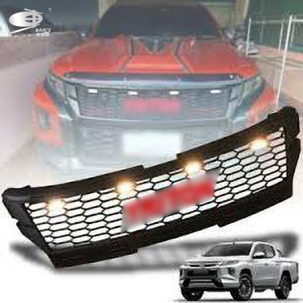 LED Style Front Grille Bumper Matte Black 2019-On For Mitsubishi Triton L200 Abs