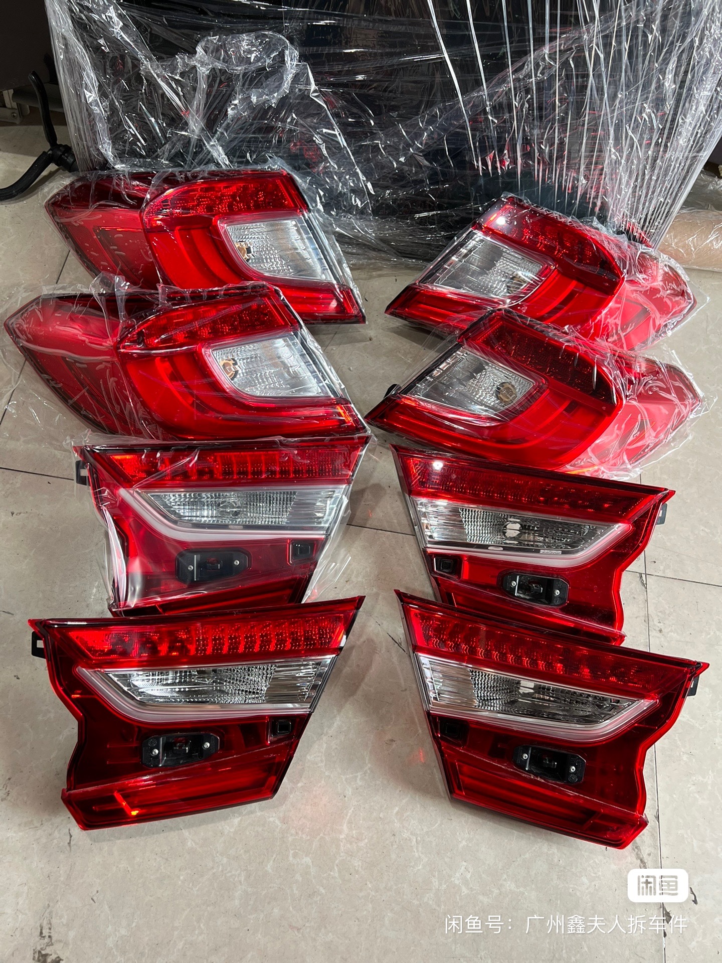 Genuine Used 10th Gen Honda Accord Rear Tail Light Assembly Set of 4 (Left Outer + Left Inner + Right Outer + Right Inner) – 2018–2022 Model Years