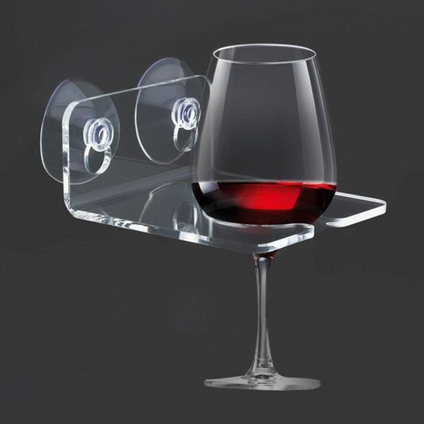 Wall Mounted L Shape Clear Acrylic Wine Holder Lucite Wine Rack Customized Size