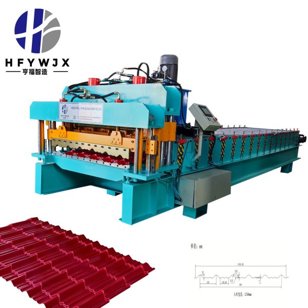 980 Glazed Tile Roll Forming Machine with 16 Row Molding and Hydraulic Pressure