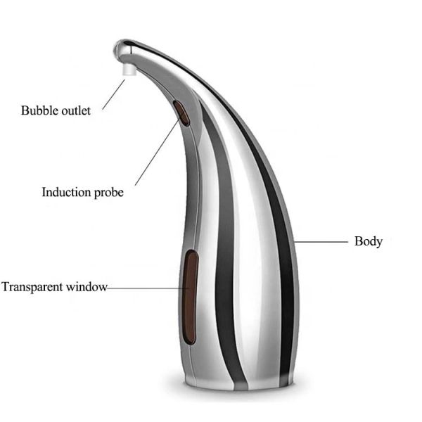 Kitchen Stainless Steel 300ml Touch Free Dish Soap Dispenser