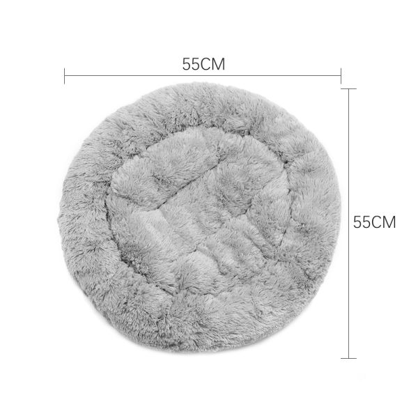 Donut Cat Bed Faux Fur Dog Bed for Medium Small Dogs Self Warming Cuddle Pet Bed Luxury Mat