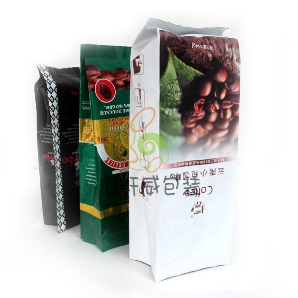 Bolsa de Stand Up Reusable Laminada sob medida Embalagem de alimentos de lado Bolsa de café de plástico de alumínio com válvula