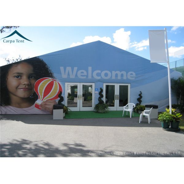 Blue Outdoor Event Tents With Double - Wing Glass Door , Wedding Canopies