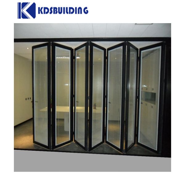KDSConstrucción insonorizada veranda impermeable plegable retráctil puerta plegable de vidrio de seguridad barata