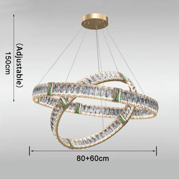 Led Crystal Chandelier For Living Room Creative Design Green Ring Chandelier(WH-CY-236)