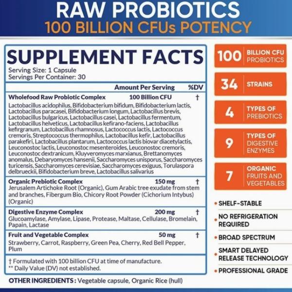 Organic Cranberry Probiotics Capsules Digestive And Gut Health Prebiotic Pills