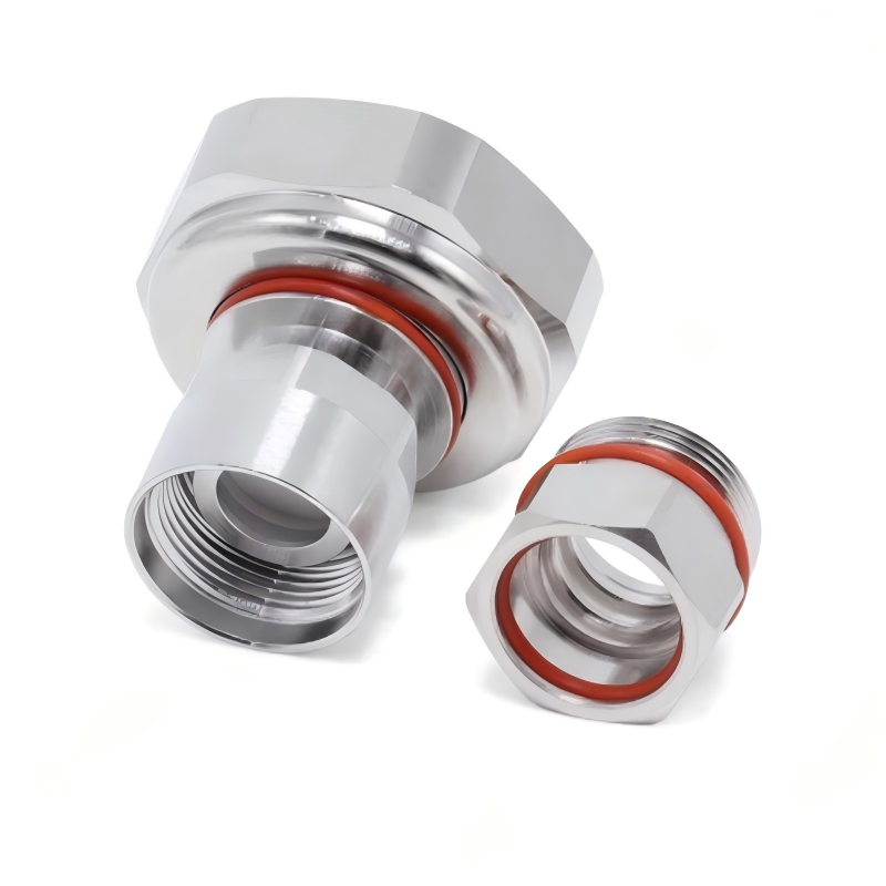 7/16-J-1/2S RF Connector with 50Ω Impedance Nickel-Plated Brass and PTFE Insulator for Stable Signal Transmission