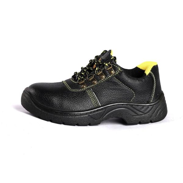 Comfortable EVA Insole Steel Toe Black Leather Mesh PU Sole Puncture Resistance Work Safety Shoes