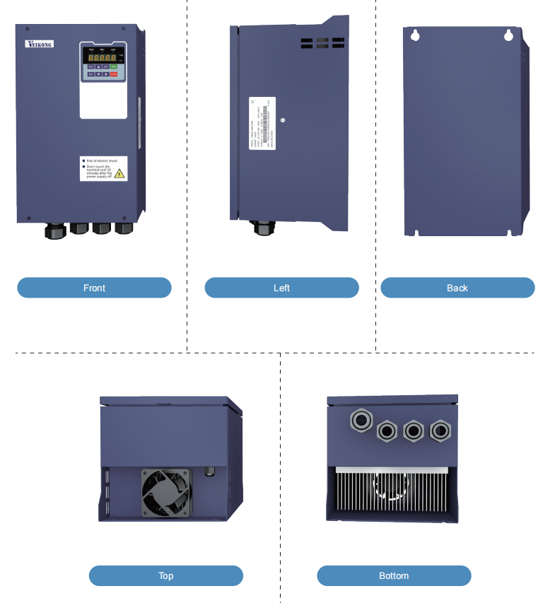 7.5KW 11KW inversor solar da bomba de 3 fases
