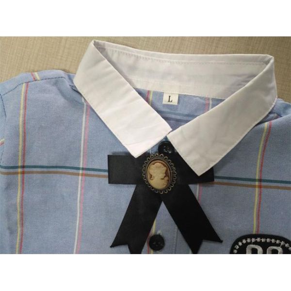 100% Cotton Children's Style Clothing White Lapel Bow Tie For Kindergarten Performance