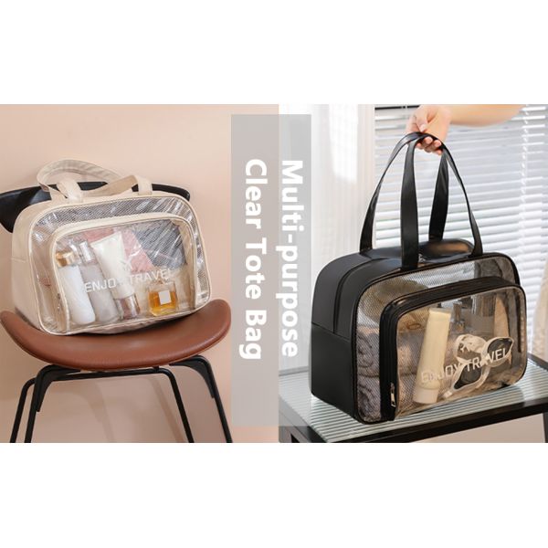 Travel Toiletry Bag For Women And Men, Beach Bag Waterproof Sandproof, Large Clear Tote For Gym Pool Beach Summer Vacation