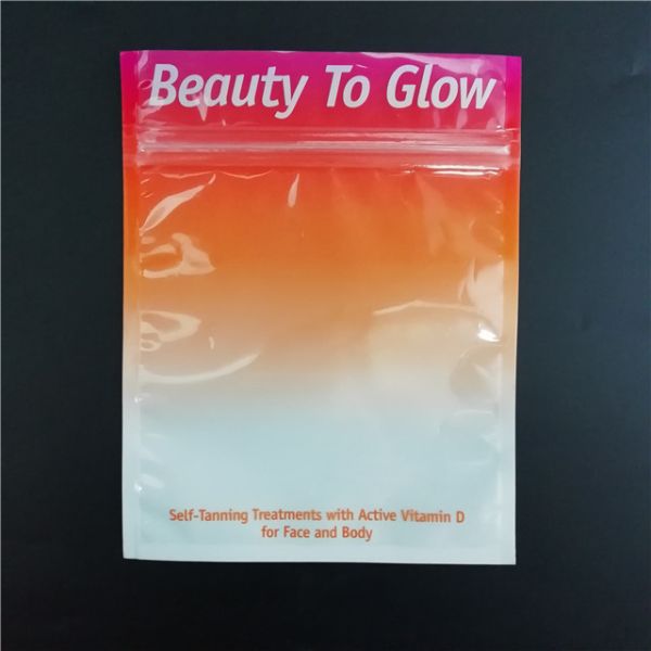 Custom printed colorful zip lock clear plastic bags for cosmetic makeup brush packaging