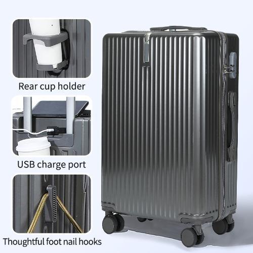 997 TSA lock ABS+PVC versatile Cup Holder luggage 20/24/28inch Travel luggage in Spinner Wheeled Trolley Luggage Bag Travel Case