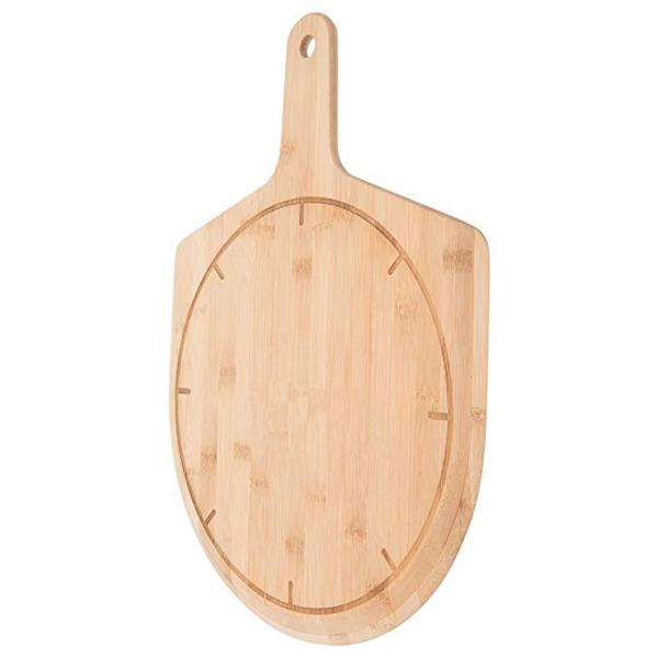 Heat Resistant Round Wooden Pizza Board , Bamboo Pizza Peel Serving Board