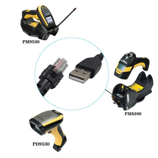 PVC 2m USB Cable , Datalogic Scanner Cable Pure Copper Material